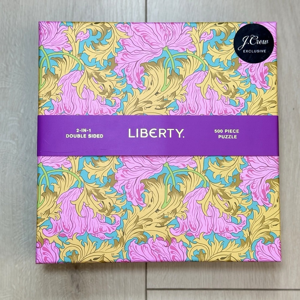 J Crew Liberty 500 Piece Puzzle Double Sided Floral Complete Used Box Gift Set